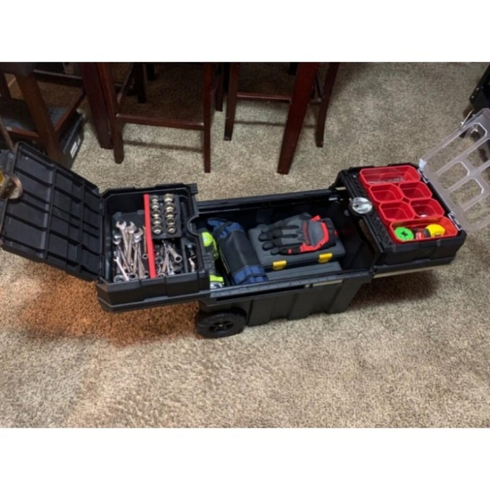 Resin Rolling Tool Box with Locking System and Removable Bins